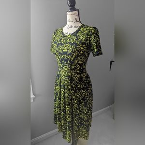 Lularoe Amelia dress, navy, medium, pockets